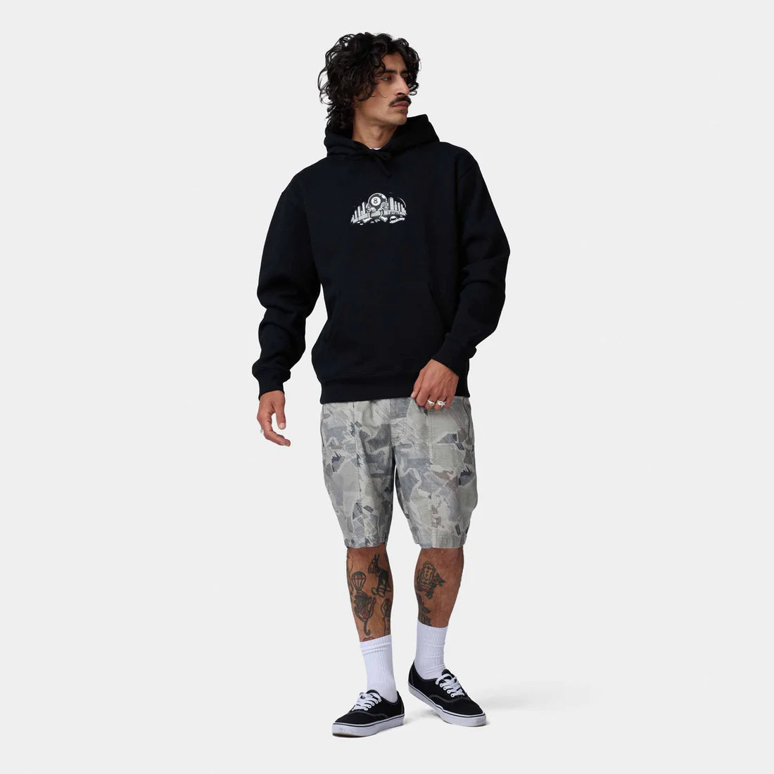 Santa Cruz Clyde shorts woodcut camo
