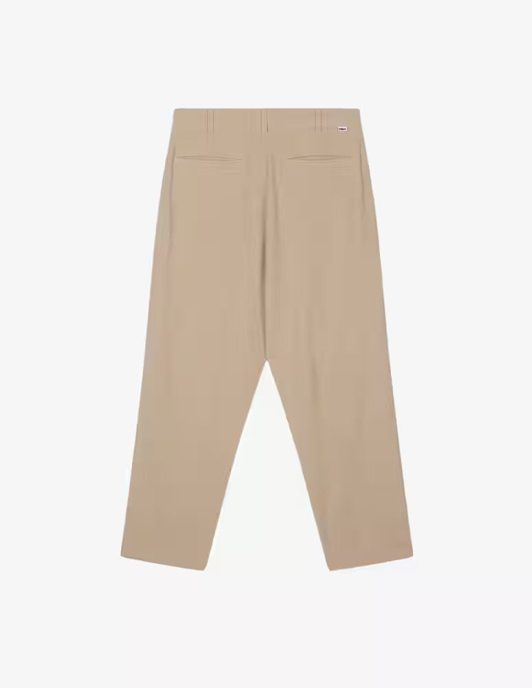 Obey fubar linen pleated pant oatmeal