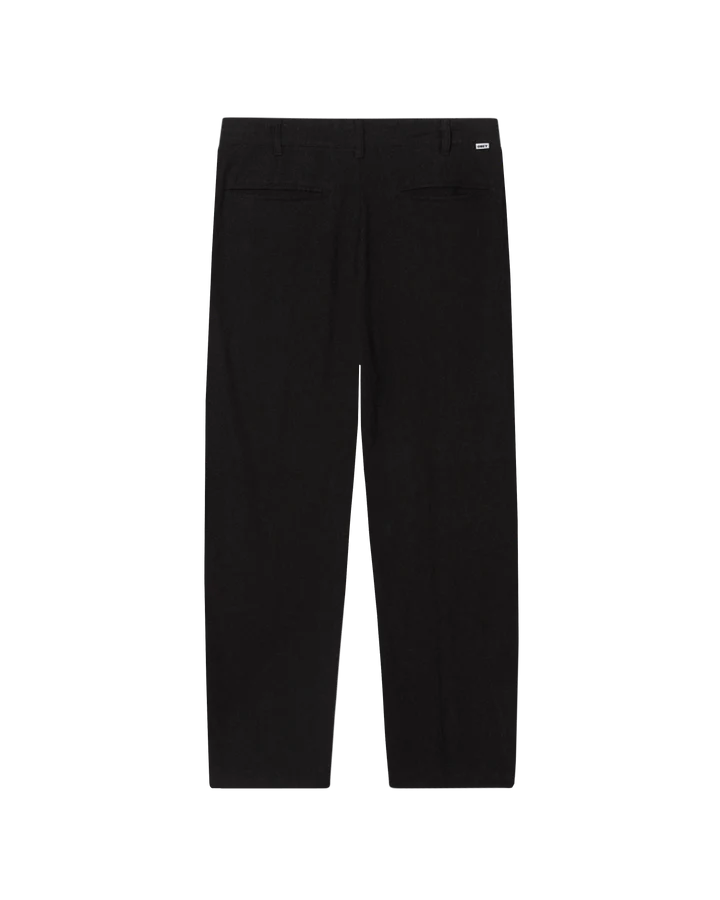 Obey fubar linen pleated pant black