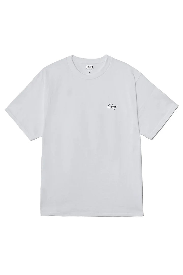 OBEY paper rose tee white