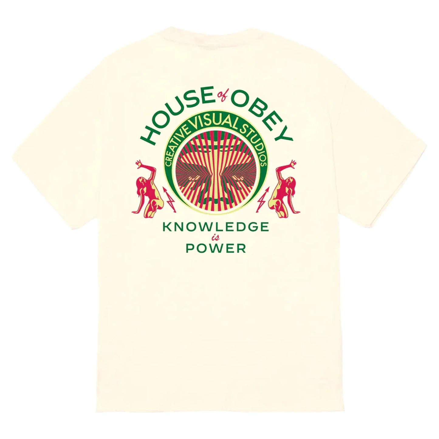 OBEY KNOWLEDGE IS POWER CREAM Tee