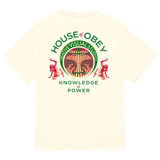 OBEY KNOWLEDGE IS POWER CREAM Tee