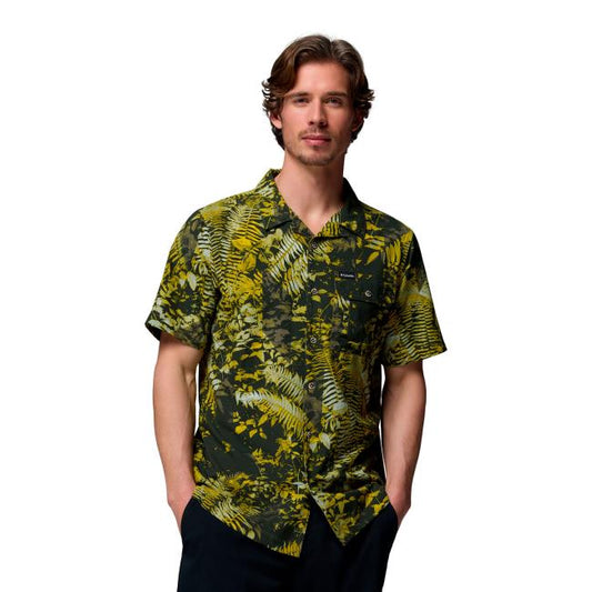 Columbia tech trail utility printed woven ss green