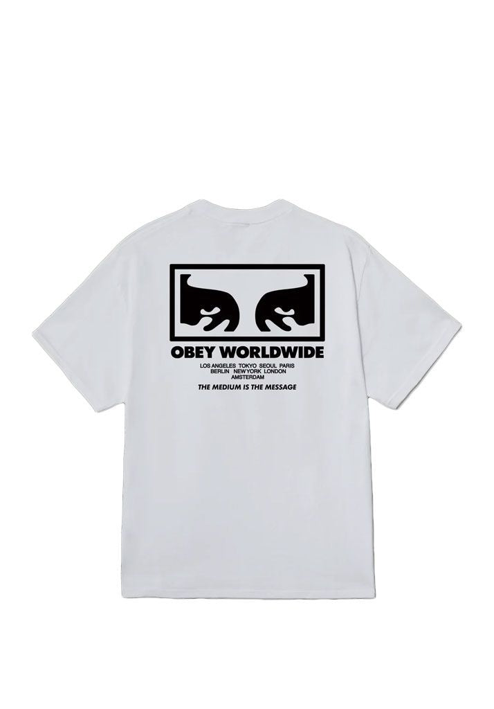 OBEY the medium is the message tee white