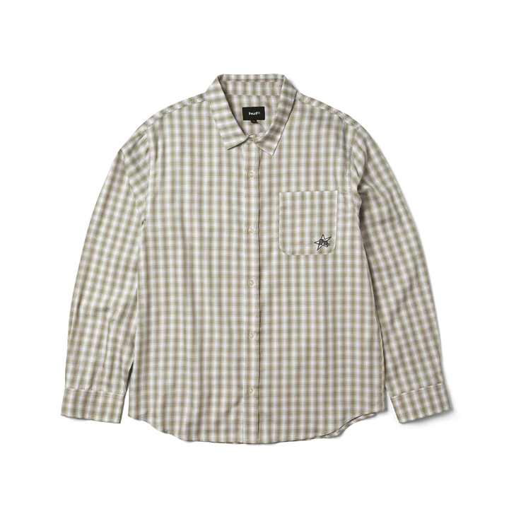HUF H star Ls plaid shirt putty