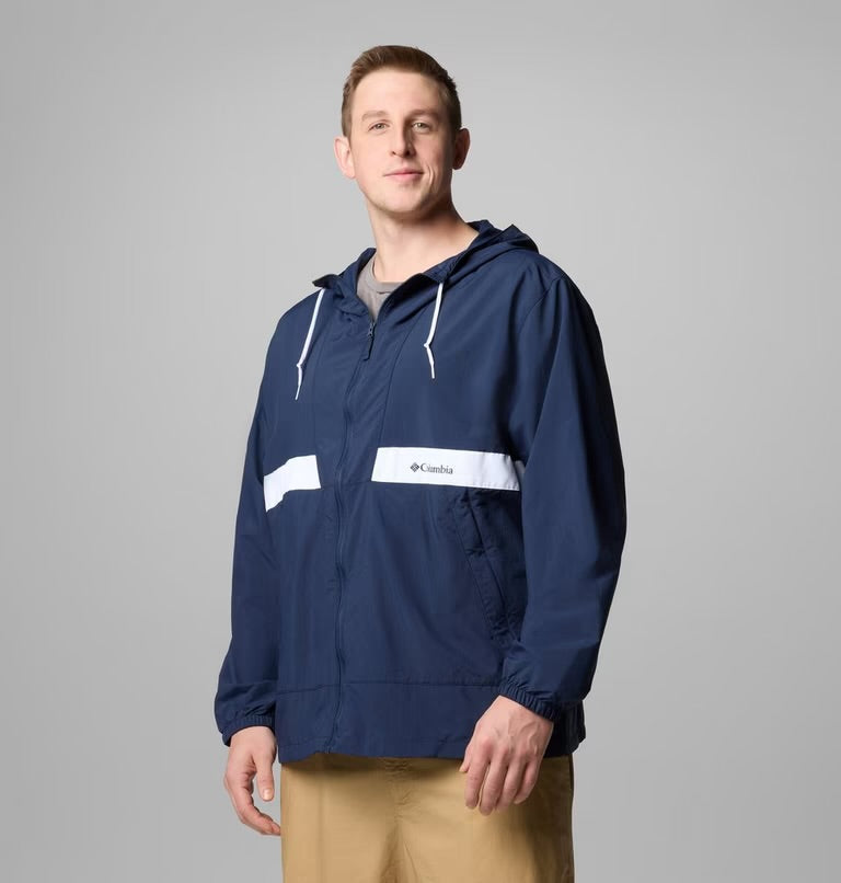 Columbia spire valley hooded windbreaker blue