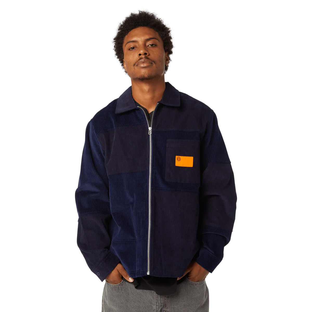 HUF union corduroy shacket blue