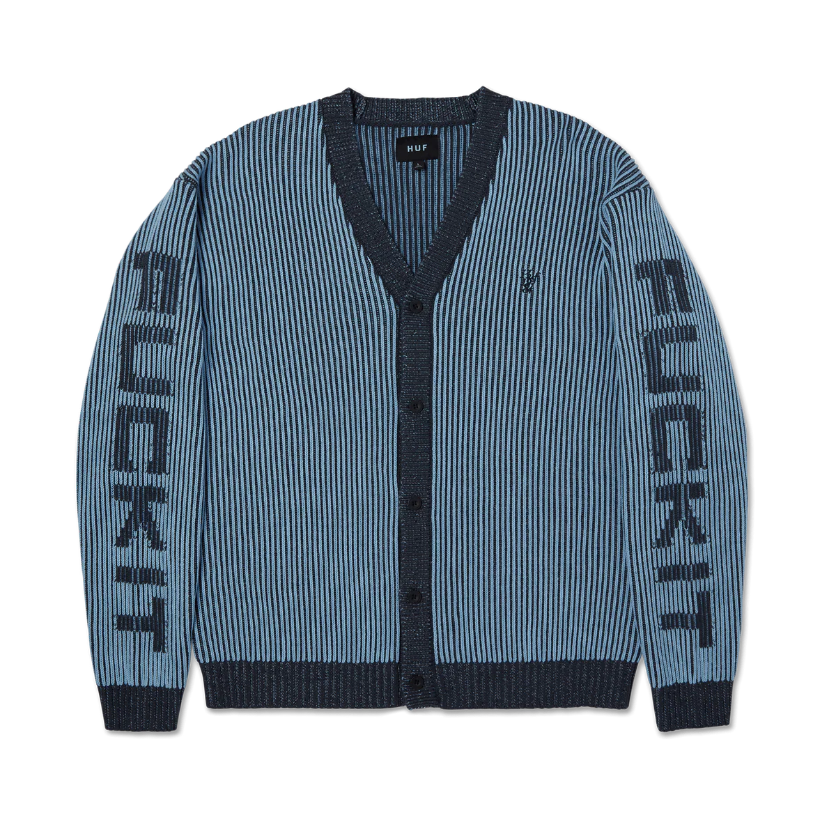 HUF repeated cardigan blue