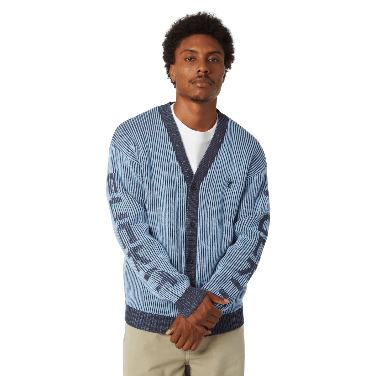 HUF repeated cardigan blue