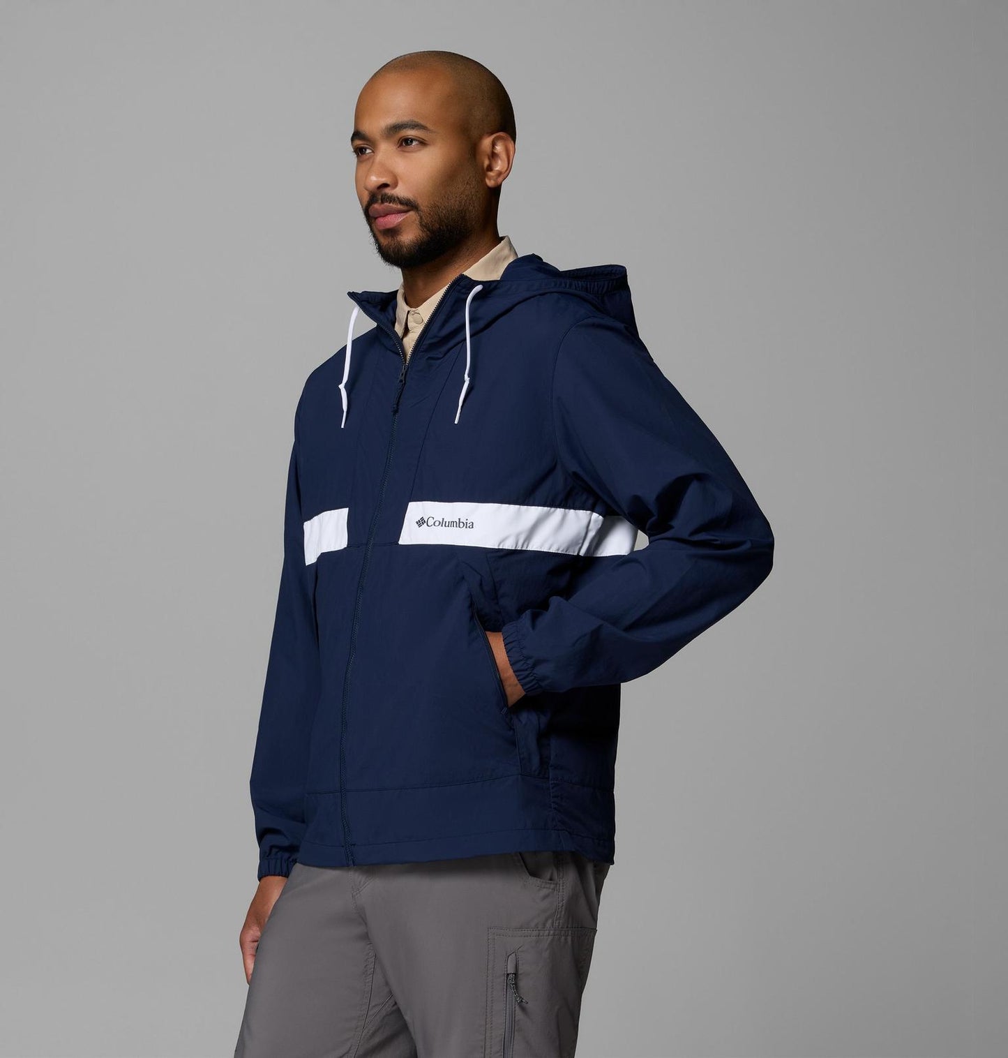 Columbia spire valley hooded windbreaker blue