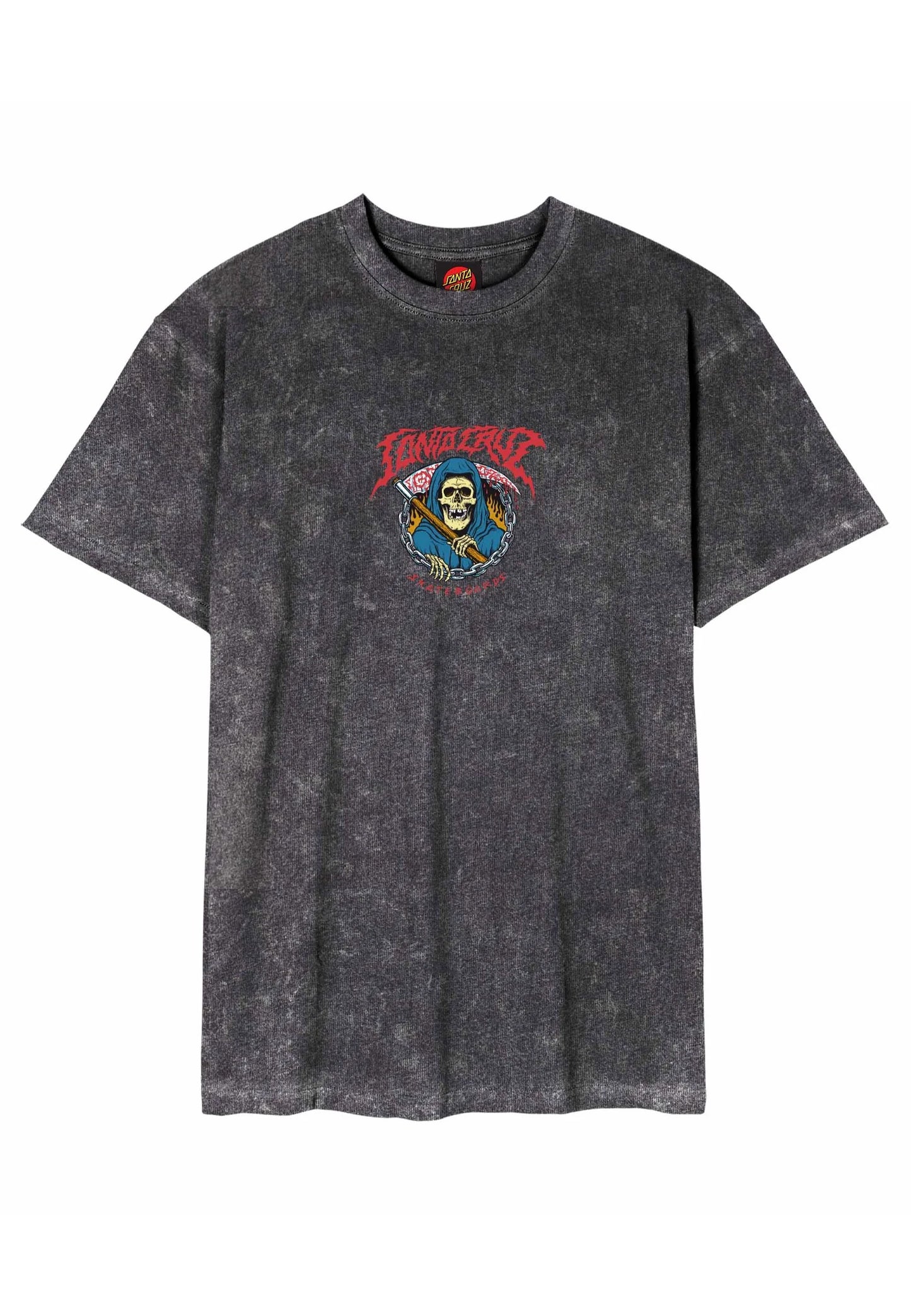 Santa Cruz out of time front T-shirt black acid wash