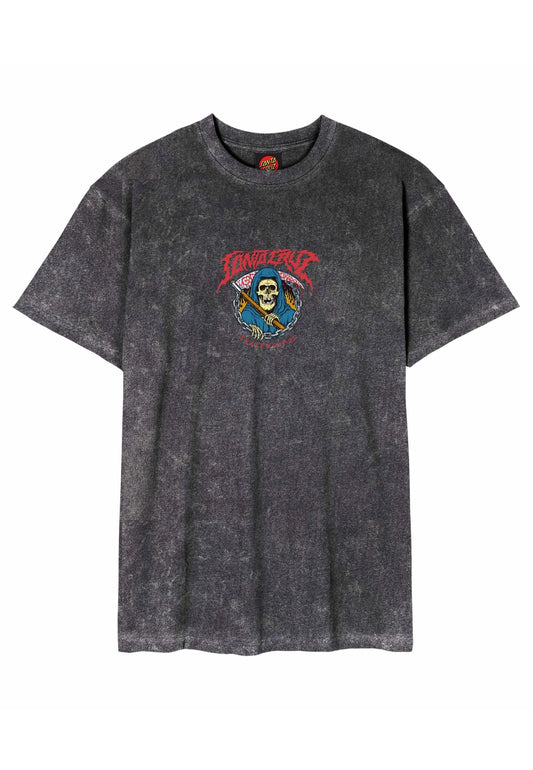 Santa Cruz out of time front T-shirt black acid wash