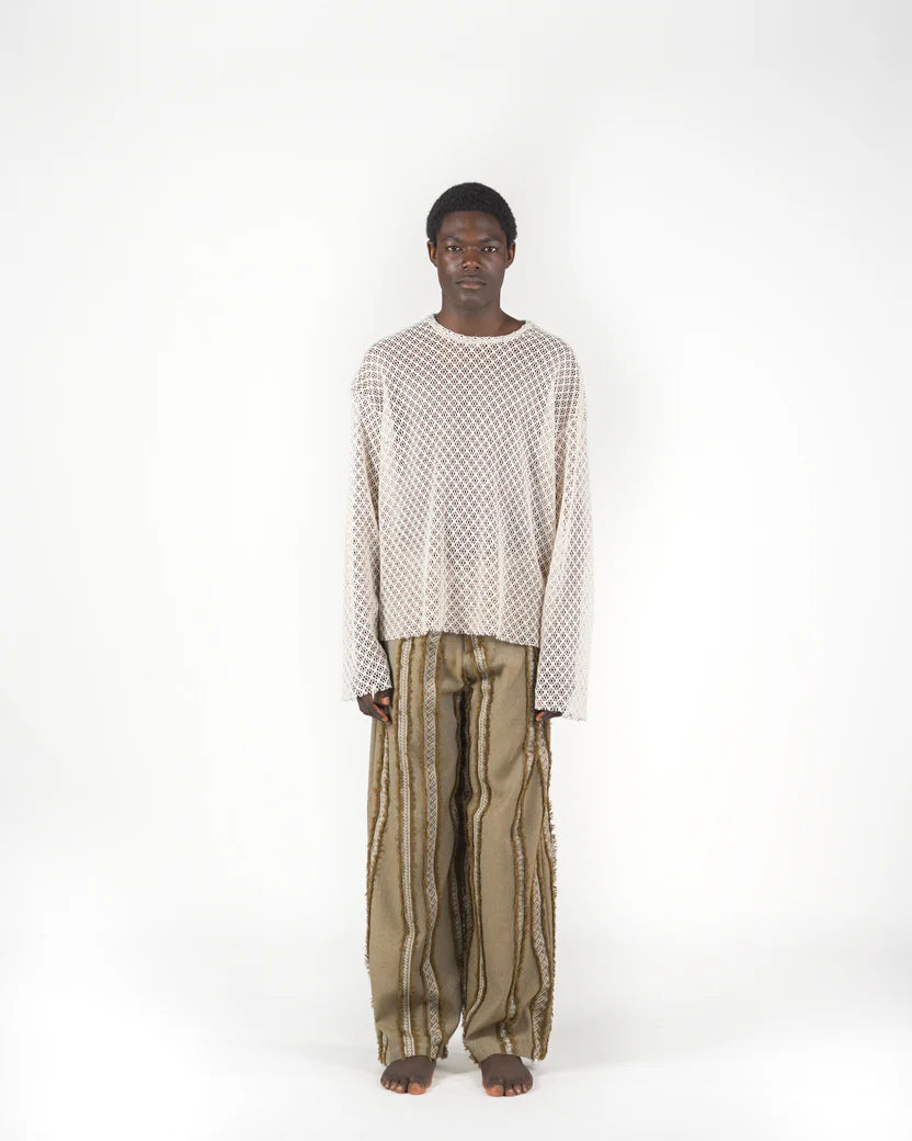 Mood-one pantalone frangiato verde