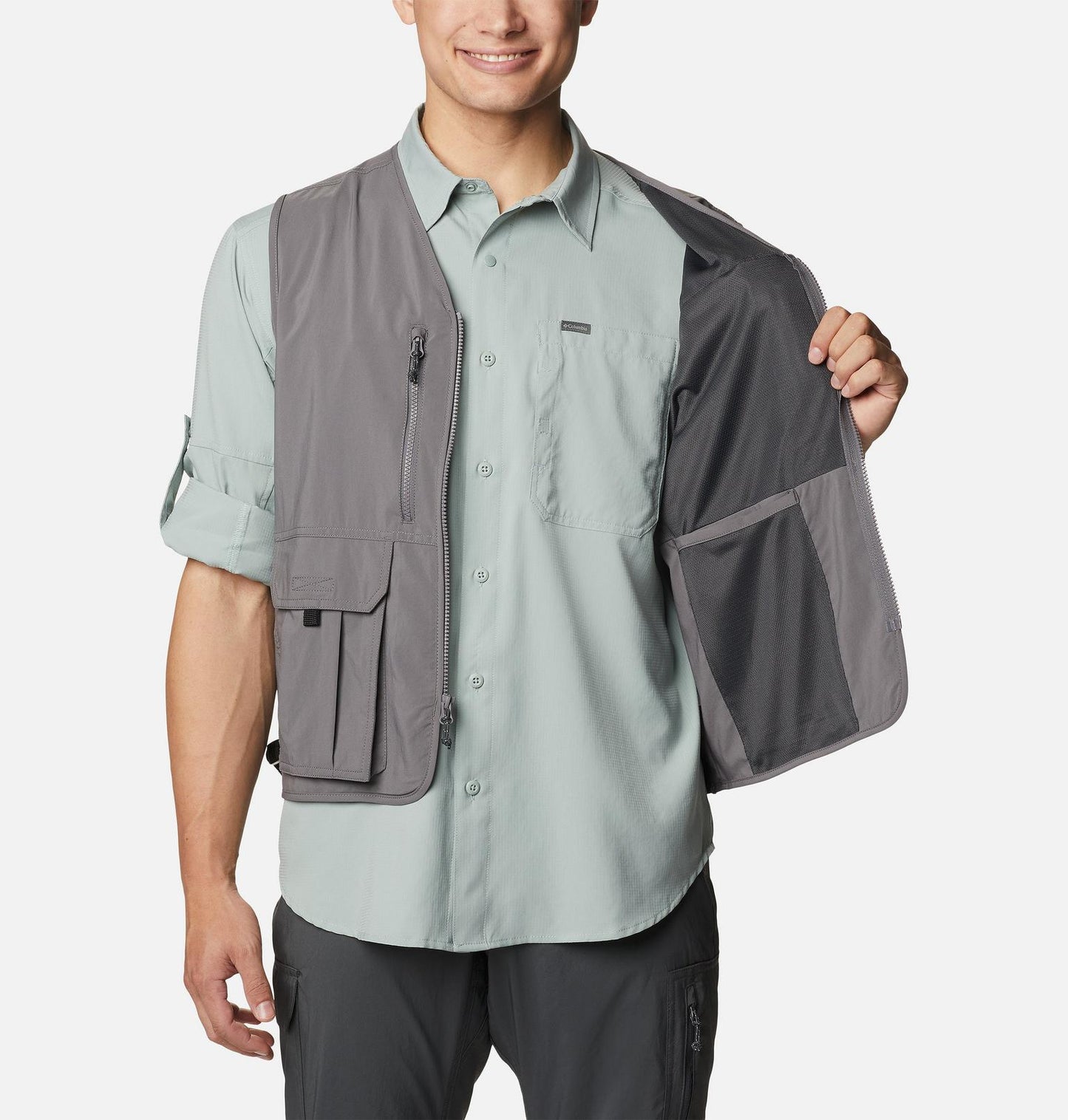 Columbia silver ridge utility vest grey