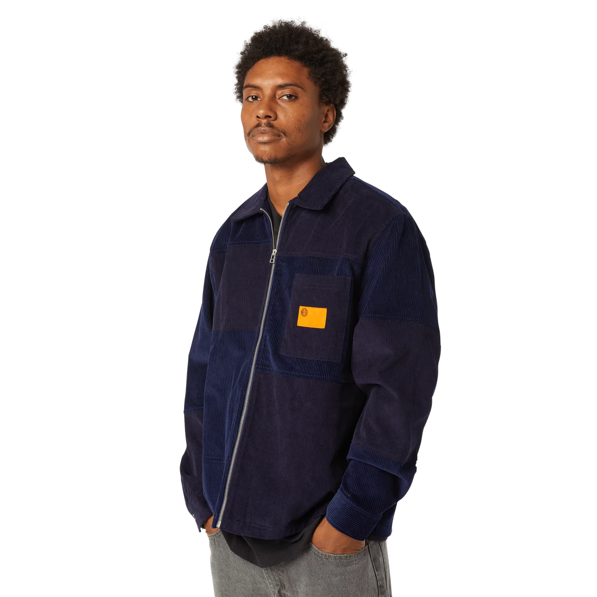 HUF union corduroy shacket blue