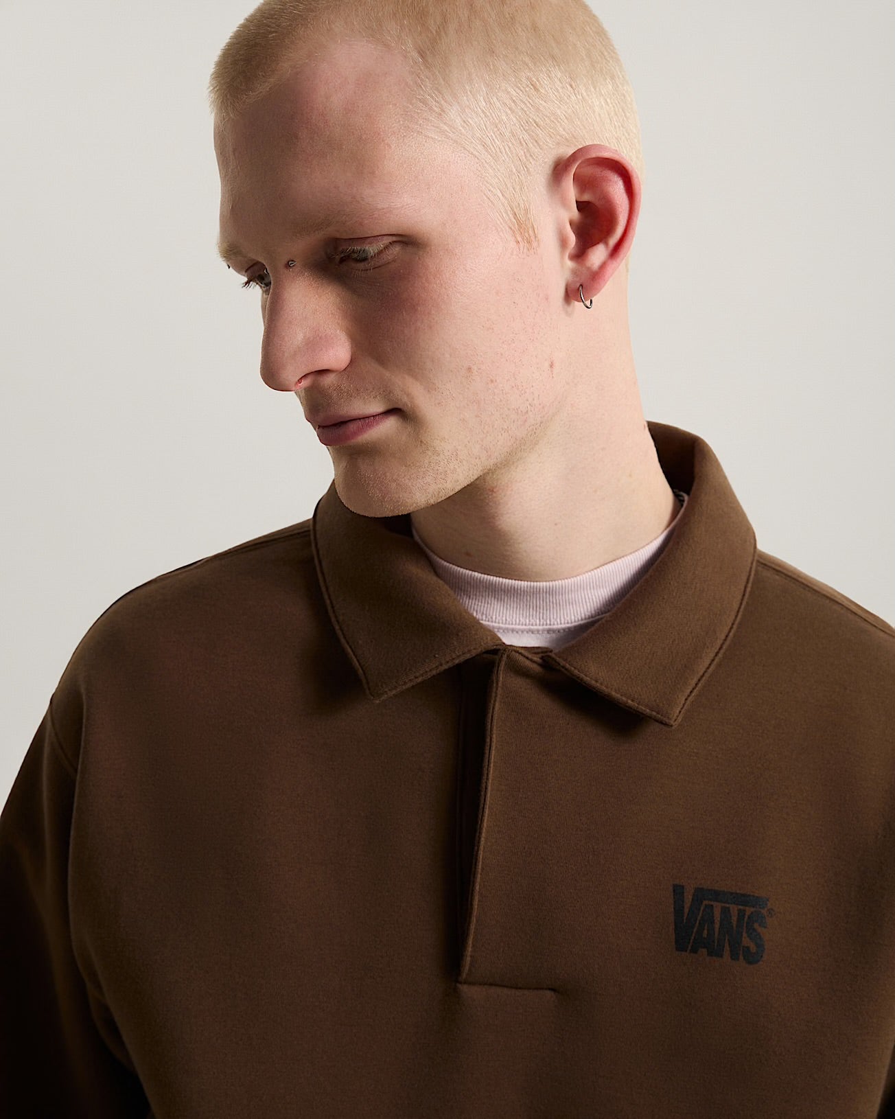 Vans polo fleece pull brown