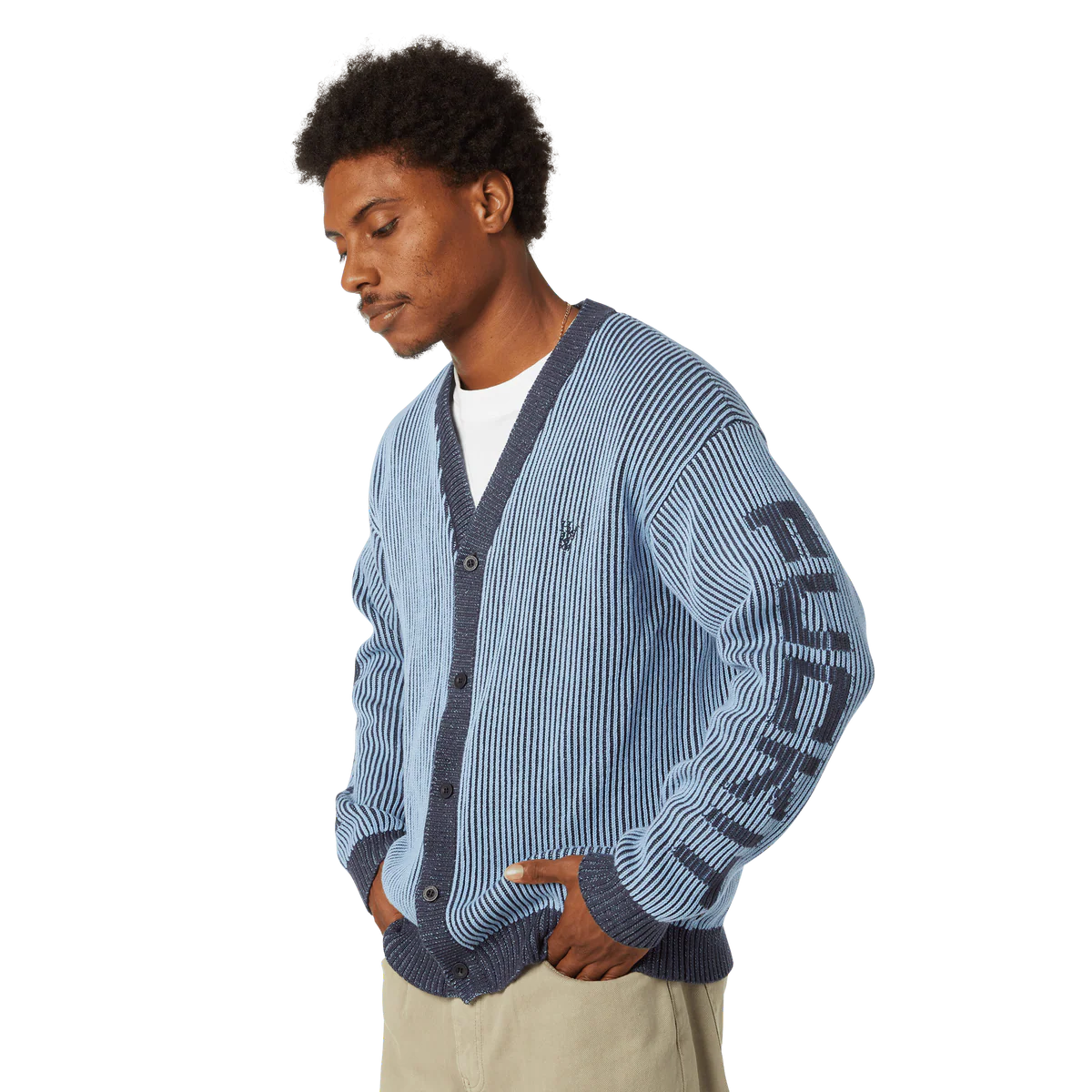 HUF repeated cardigan blue