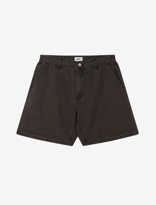 OBEY common short black faded wash