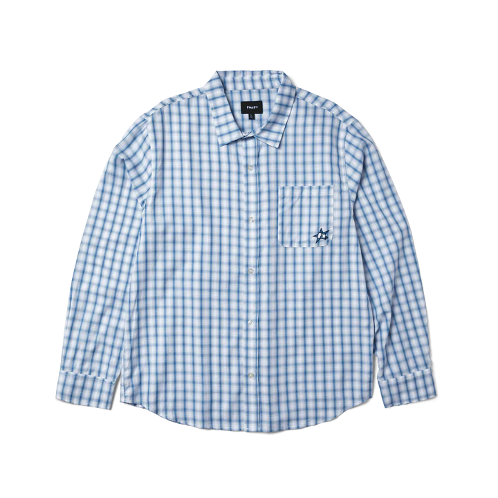 HUF H STAR PLAID SHIRT BLUE