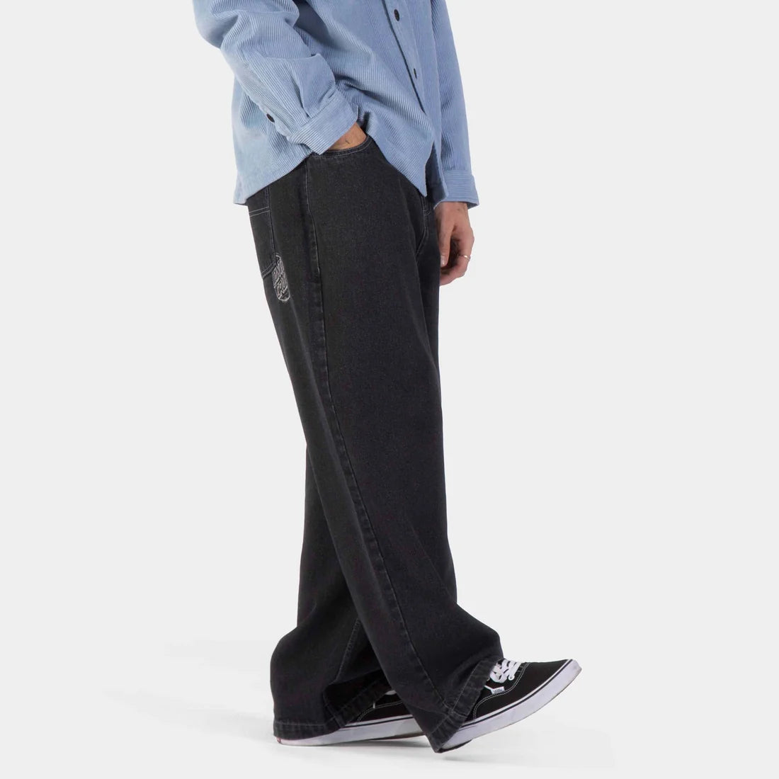Santa Cruz big streight leg pants black wash