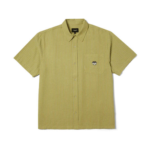 huf big block striped shirt green