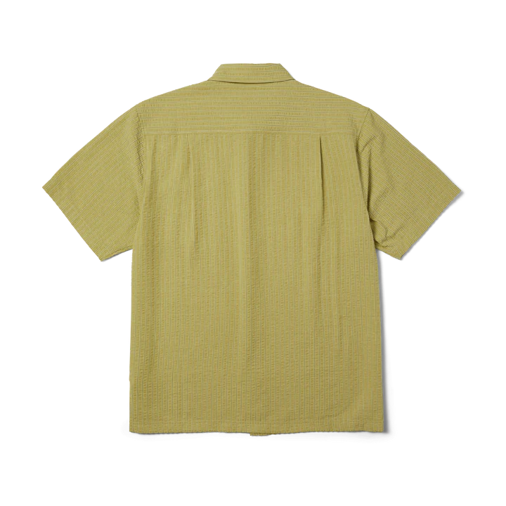 huf big block striped shirt green