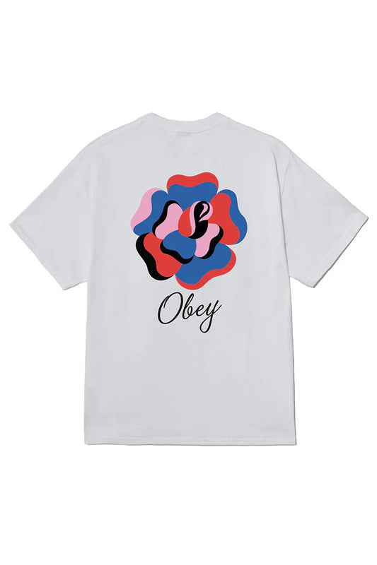 OBEY paper rose tee white