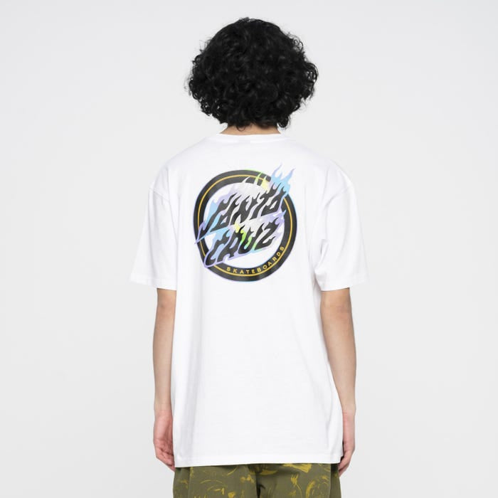 SANTA CRUZ HOLO FLAMED T-SHIRT White