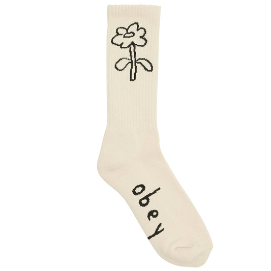 OBEY FLOWER SOCKS CREAM